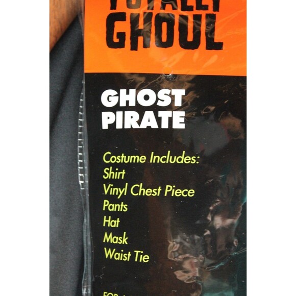 Dead Pirate Halloween Costume Boys MED 8 10 Skeleton Spooky Skull Walking Dead - Picture 3 of 3